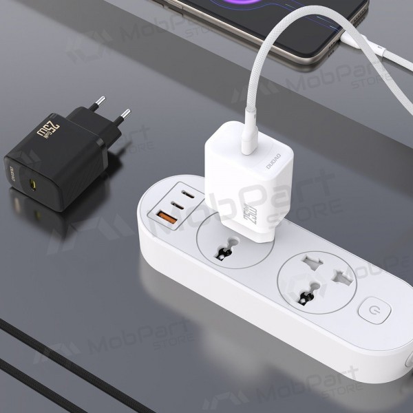Laadija Dudao A27C GaN 25W USB-C + USB-C to USB-C kaabel 1.0m valge