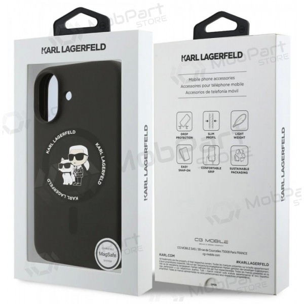 Apple iPhone 17 ümbris - Karl Lagerfeld Liquid Silicone Karl and Choupette MagSafe (must)