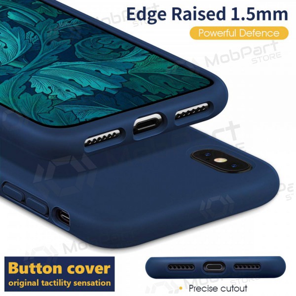 Apple iPhone 13 mini ümbris - Liquid Silicone 1.5mm (tumesinine)