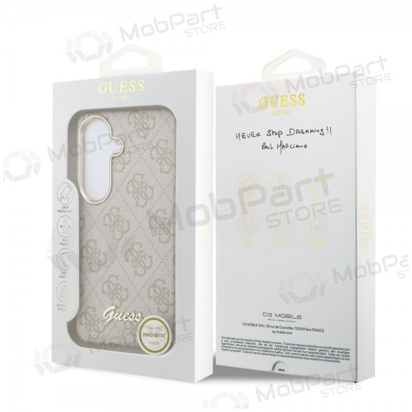 Samsung Galaxy S26 ümbris - Guess PU 4G Script Metal Logo Magnetic (roosa)