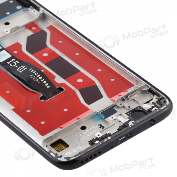 Huawei P40 Lite ekraan (mustad) (koos raamiga) (kasutatud grade A, originaalne)