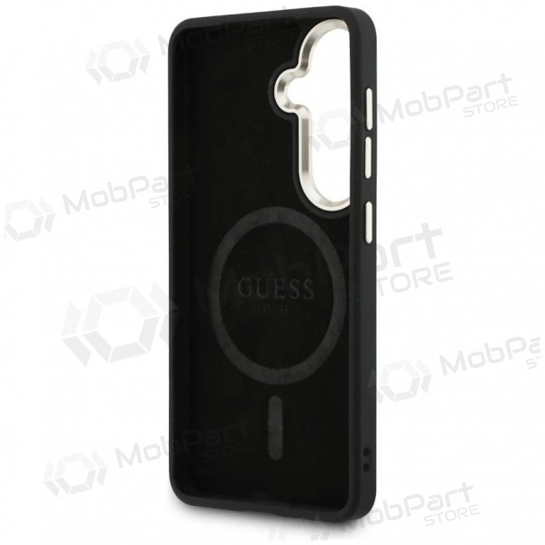 Samsung Galaxy S26 ümbris - Guess PU Leather 4G Gold Frame Magnetic (pruun)