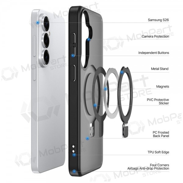 Samsung Galaxy S26 Ultra ümbris - Dux Ducis Yind Magnetic Stand (must)