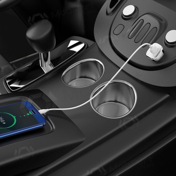 Laadija automobilinis Borofone BZ12A Quick Charge 3.0 + Type-C (valged)
