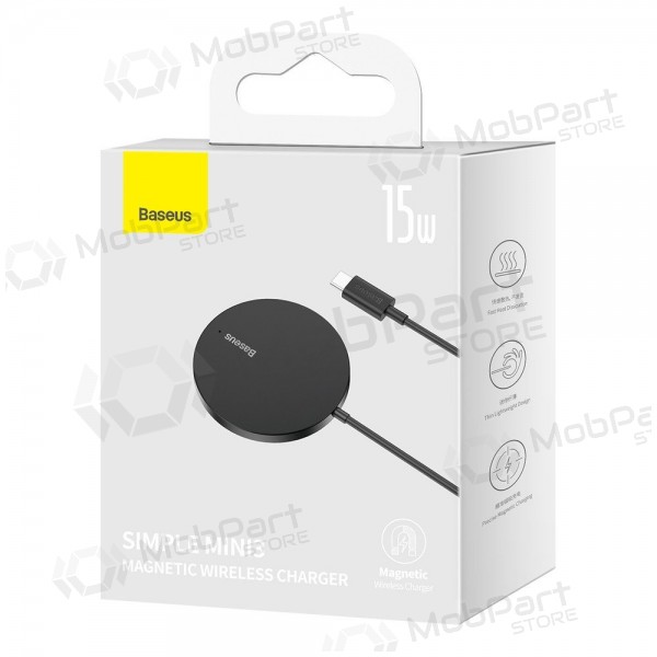MagSafe juhtmevaba laadija Baseus Simple Mini 3 15 W must