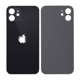 Apple iPhone 12 patareipesade kaas (tagakaas) (mustad) (bigger hole for camera)