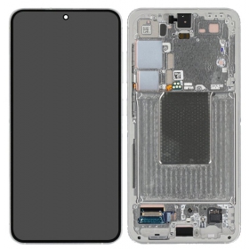 Ekranas Samsung S921 S24 su lietimui jautriu stikliuku ja rėmeliu Marble Grey originaalne (service pack)