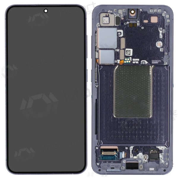 Ekranas Samsung S921 S24 su lietimui jautriu stikliuku ja rėmeliu Cobalt Violet originaalne (service pack)