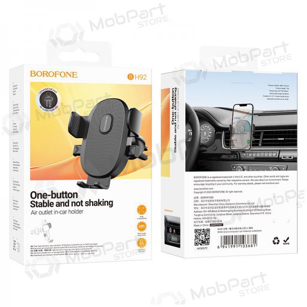Auto telefonihoidja Borofone BH92 (air vent) mustad