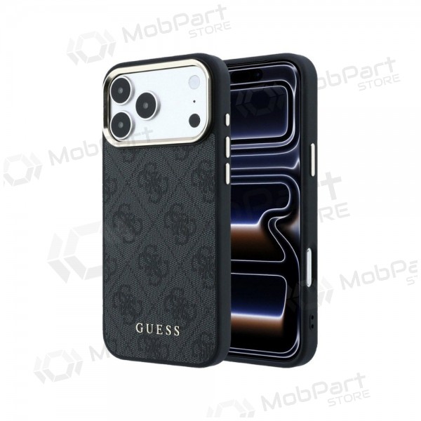 Apple iPhone 18 Pro ümbris - Guess PU Leather 4G Gold Frame MagSafe (must)