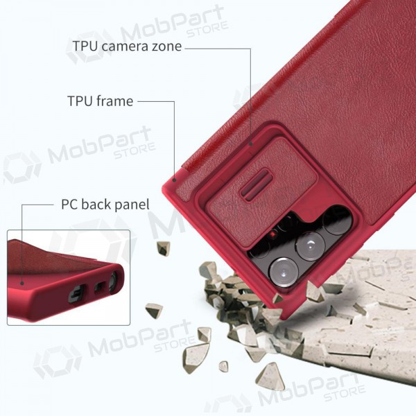 Samsung Galaxy S23 FE ümbris „Nillkin Leather“ (punane) Samsung Galaxy S23 FE ümbris „Nillkin Leather“ (punane)