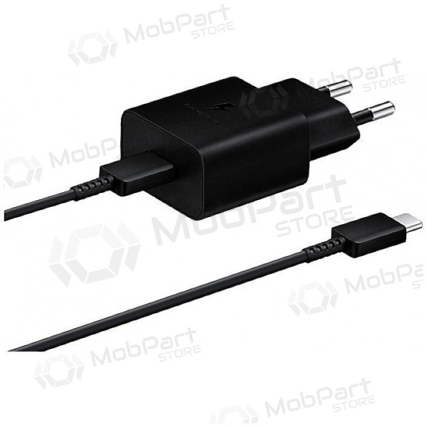 Laadija originaalne Samsung EP-T1510XBEGEU 15W + kaabel Type-C 1m pakendis mustad