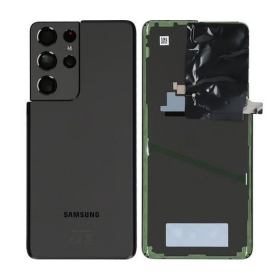 Samsung G998 Galaxy S21 Ultra 5G patareipesade kaas (tagakaas) (Phantom Black) (kasutatud grade A, originaalne)