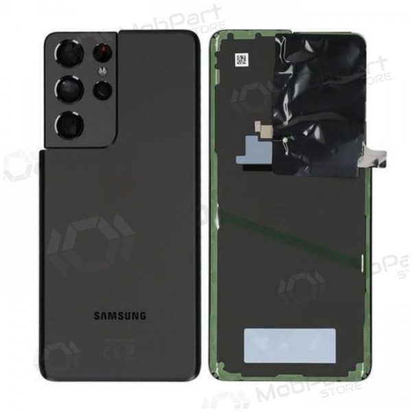 Samsung G998 Galaxy S21 Ultra 5G patareipesade kaas (tagakaas) (Phantom Black) (kasutatud grade A, originaalne)