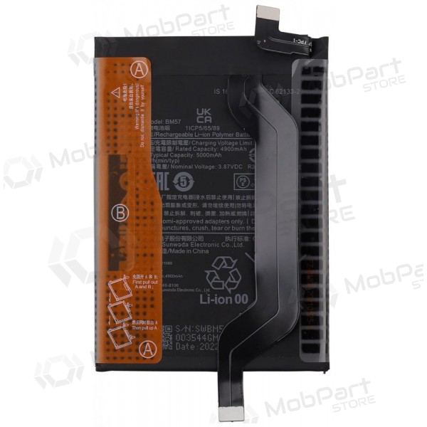 Xiaomi Redmi Note 10 Pro / Poco X3 GT patarei / aku, akumuliatorius (BM57) (originaalne) Xiaomi Redmi Note 10 Pro / Poco X3 GT patarei / aku, akumuliatorius (BM57) (originaalne)