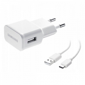 Laadija originaalne Samsung EP-TA200NWE 15W + Type-C kaabel valged