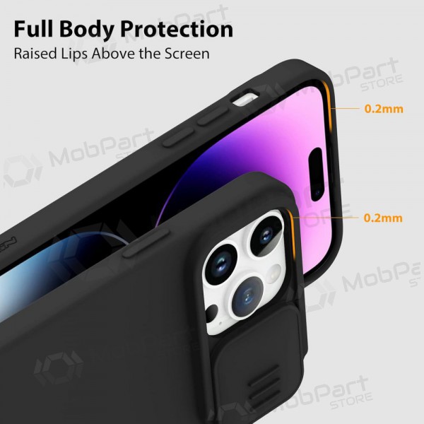 Apple iPhone 15 Plus ümbris „Nillkin Silicone“ (mustad)