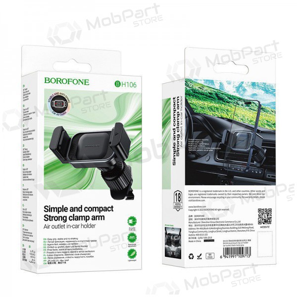 Auto telefonihoidja Borofone BH106 (air vent) mustad