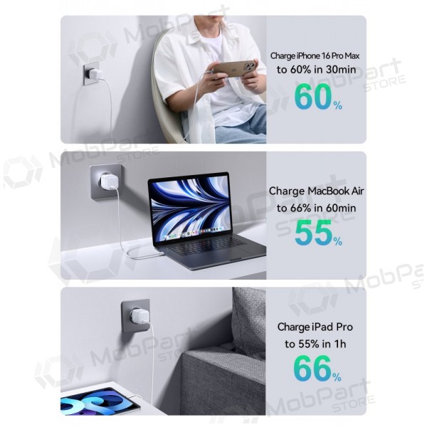 Laadija Joyroom JR-TCG15 30W GaN USB-C valged