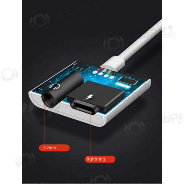 Adapter bluetooth ADP13 iš Lightning į Lightning + 3,5mm (valged)