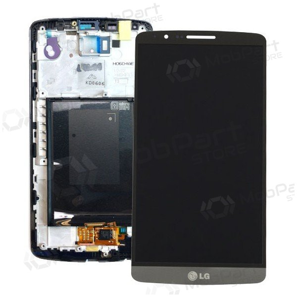 LG D855 Optimus G3 ekraan (mustad) (koos raamiga) (kasutatud grade B, originaalne)
