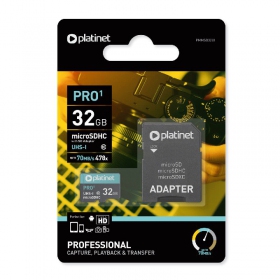 Mälukaart Platinet MicroSD 32GB (class10 UHS-I 70MB/S) + SD Adapter