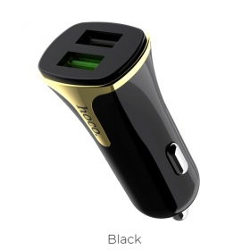 Laadija automobilinis Hoco Z31 Quick Charge 3.0 (3.4A) x 2 USB (mustad)