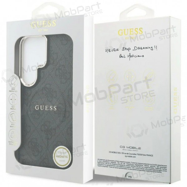 Samsung Galaxy S26 Ultra ümbris - Guess PU Leather 4G Gold Frame Magnetic (must)