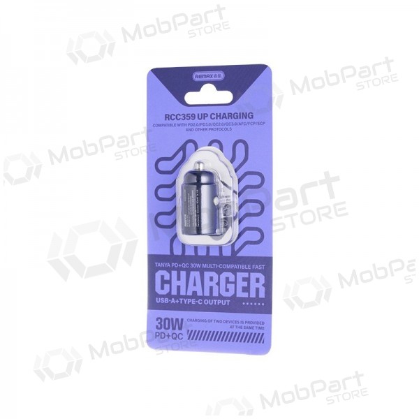 Autolaadija Remax RCC359 30 W USB-C + USB-A must