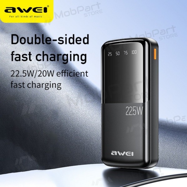 Väline patarei / aku Power Bank Awei P13K PD20W/QC22.5W 20000mAh must