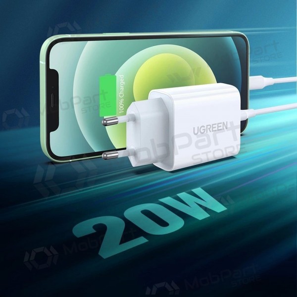 Laadija buitinis Ugreen CD137 USB-C 20W 3A valged