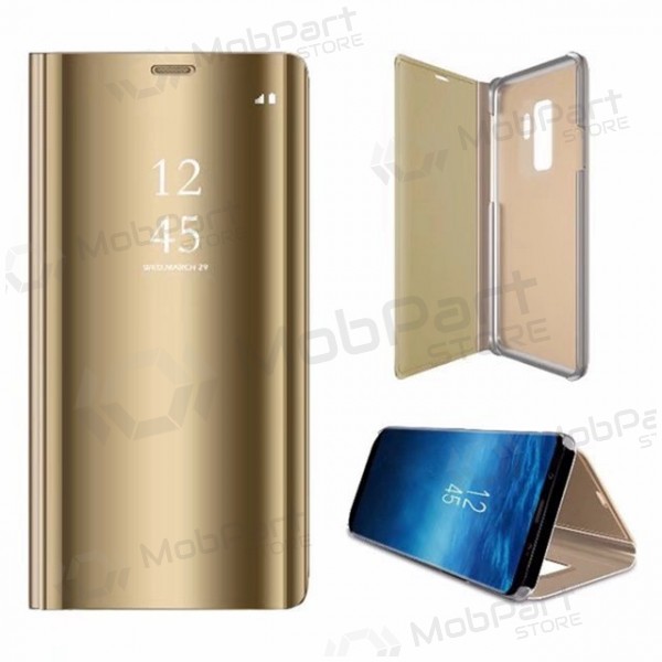 Apple iPhone XS Max ümbris - Clear View Stand Cover (kuldne)