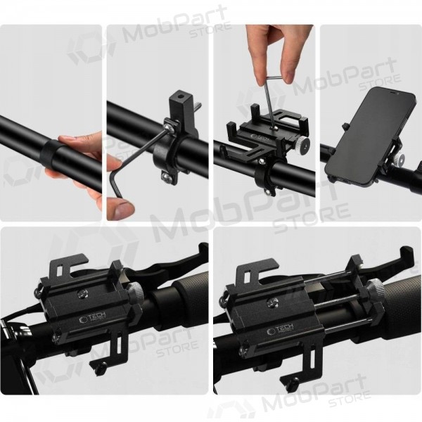 Telefono laikiklis dviračiui Tech-Protect V1 Universal mustad