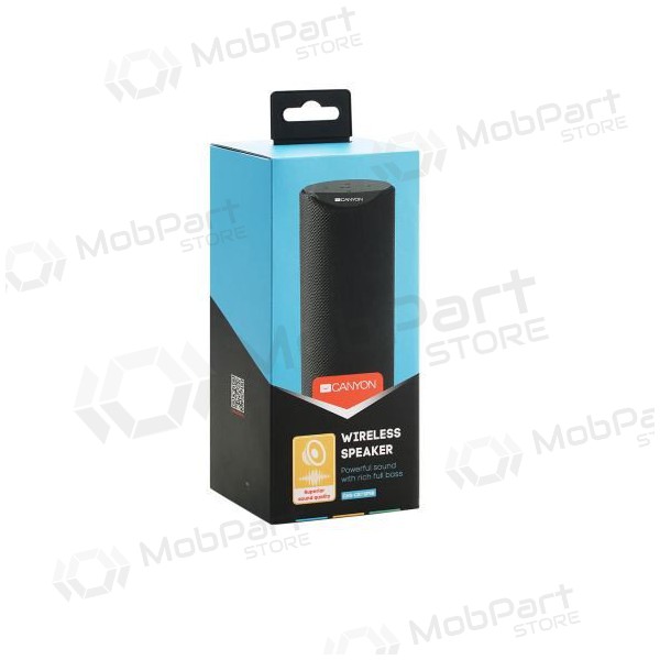 Bluetooth kaasaskantav kõlar CANYON CNS-CBTSP5 (MicroSD, AUX, BT V5.0, 1200mAh) (must)