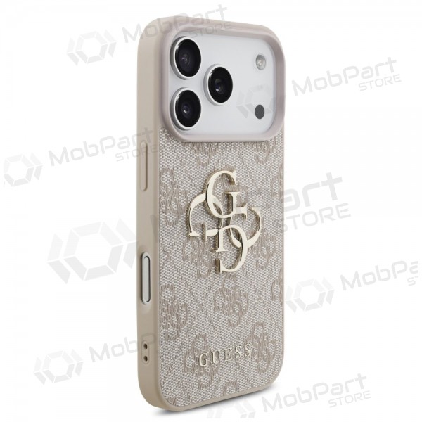 Apple iPhone 17 Pro ümbris - Guess PU 4G Metal Logo (roosa)