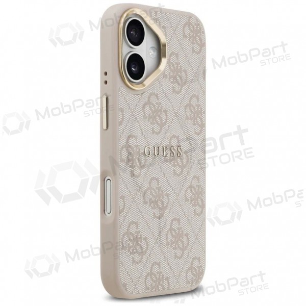 Apple iPhone 17 ümbris - Guess PU Leather 4G Gold Frame MagSafe (roosa)