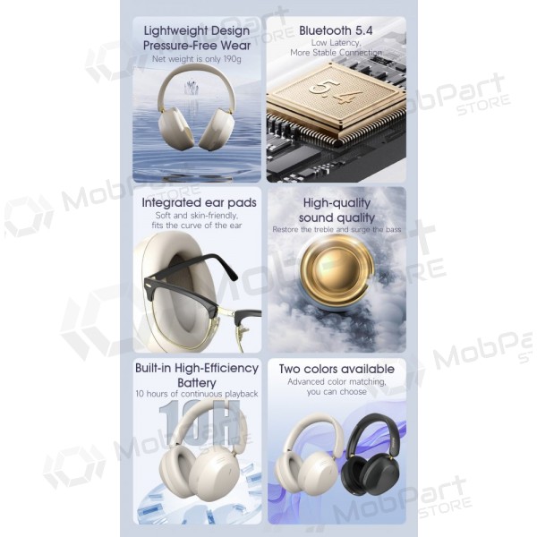 Dudao X22Max Bluetooth juhtmevabad kõrvaklapid mikrofoniga, mustad