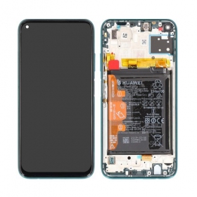 Huawei P40 Lite ekraan (Crush Green) (koos raamiga ja patarei / aku) (service pack) (originaalne)