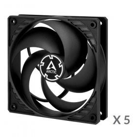 ARCTIC P12 korpuso ventiliatoriai, 3-pin, 120mm, 5tk., juodi