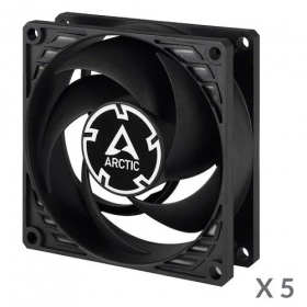 ARCTIC P8 Silent ypač tylūs korpuso ventiliatoriai, 3-pin, 80mm, juodi, 5 tk.
