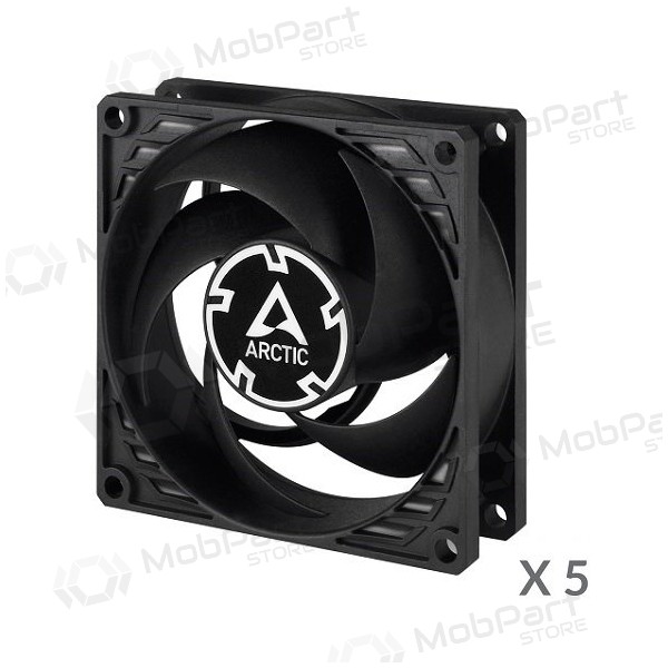 ARCTIC P8 Silent ypač tylūs korpuso ventiliatoriai, 3-pin, 80mm, juodi, 5 tk. ARCTIC P8 Silent ypač tylūs korpuso ventiliatoriai, 3-pin, 80mm, juodi, 5 tk.