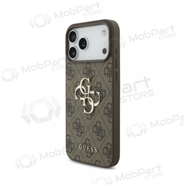 Apple iPhone 18 Pro ümbris - Guess PU 4G Metal Logo (pruun)