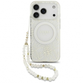 Apple iPhone 18 Pro Max ümbris - Guess IML Flowers Allover Strap MagSafe