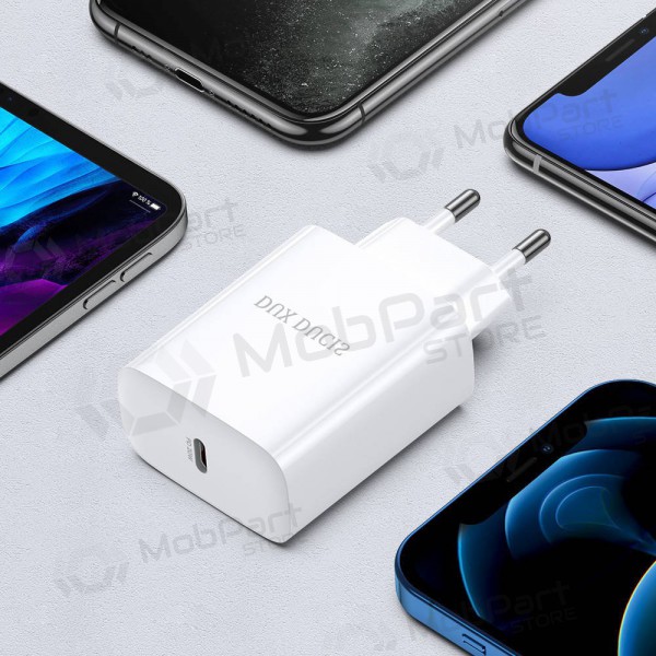 Laadija Dux Ducis C60-PD 20W + Type-C-Lightning (valged)