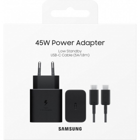 Laadija Samsung EP-T4511XBEGEU 45W + USB-C to USB-C kaabel mustad