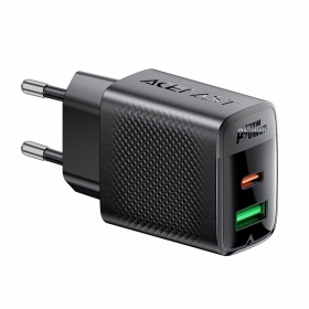 Laadija Acefast A98 30W GaN USB-C/USB-A mustad