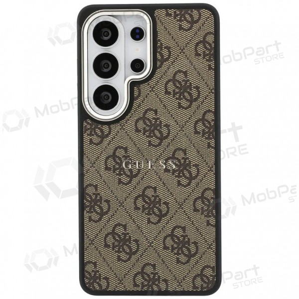 Samsung Galaxy S26 Ultra ümbris - Guess PU Leather 4G Gold Frame Magnetic (pruun)