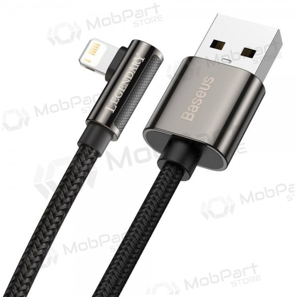 USB kaabel Baseus Legend Lightning 2.4A 1.0m (mustad) CALCS-01