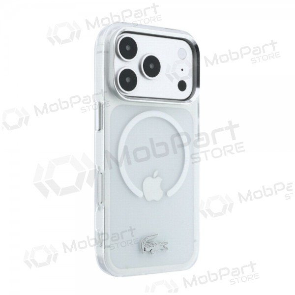 Apple iPhone 18 Pro ümbris - Lacoste IML Frosted Petit Pique Metal Logo MagSafe (läbipaistev)