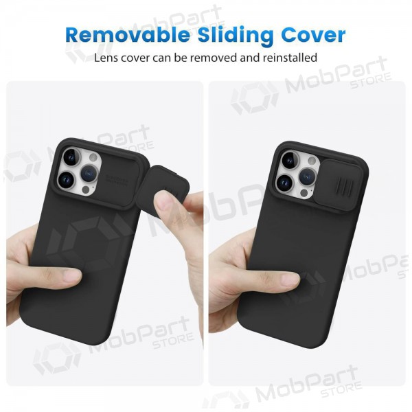 Apple iPhone 15 Plus ümbris „Nillkin Silicone“ (mustad)